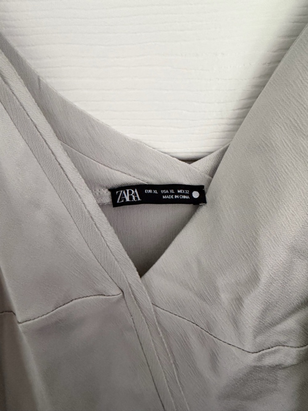 Zara Light Gray Satin Wrap Cami - Picture 2 of 3
